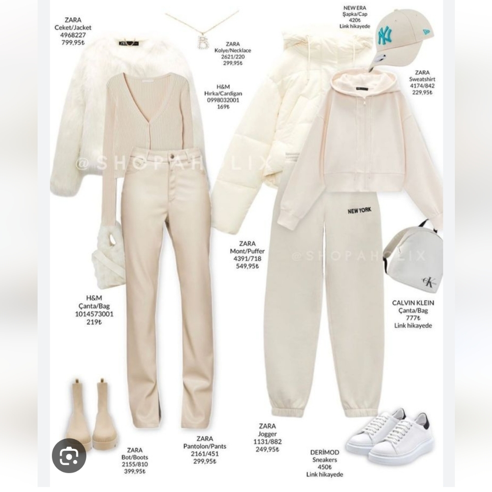 Zara * Faux Leather Cream Pants Slit - Picture 13 of 16